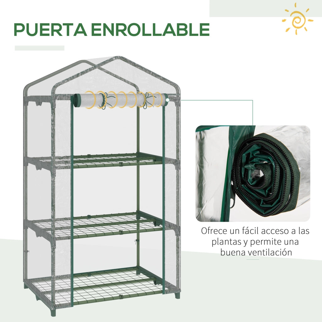 Serra da giardino 3 livelli con 3 ripiani ¨C zephmum ¨C 69x49x125 cm trasparente