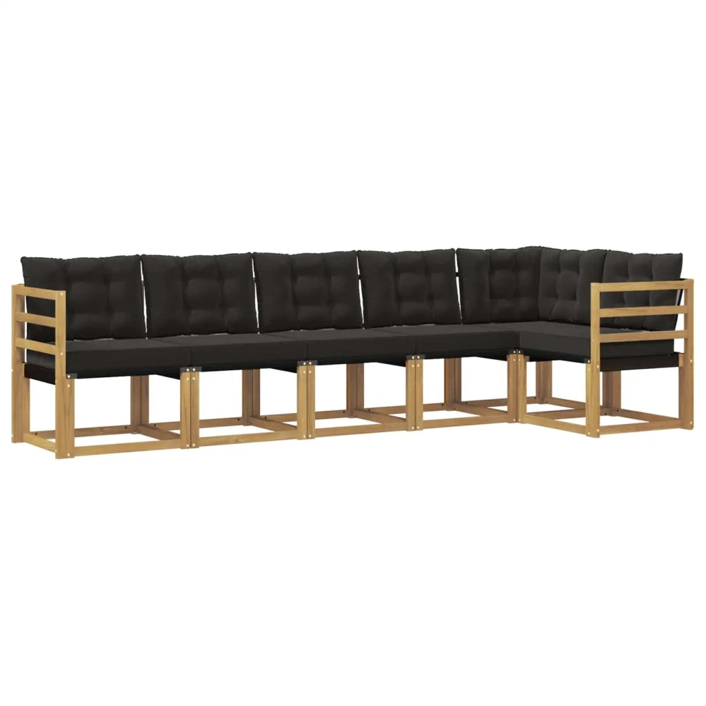 Set di divani da esterno con cuscino 6 pcs Bianco e Nero
