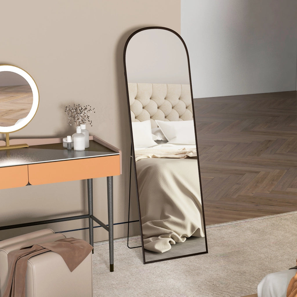 Specchio a figura intera 50 x 161,5 cm con cornice in lega di alluminio nero