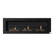 Caminetto a bioetanolo ¨C Minimal ¨C Nero, Acciaio Inox, 120x15x40 cm
