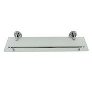 Trade Shop - Mensola In Vetro Per Bagno Acciaio Satinato Fissaggio A Parete Muro 50cm 69198 -
