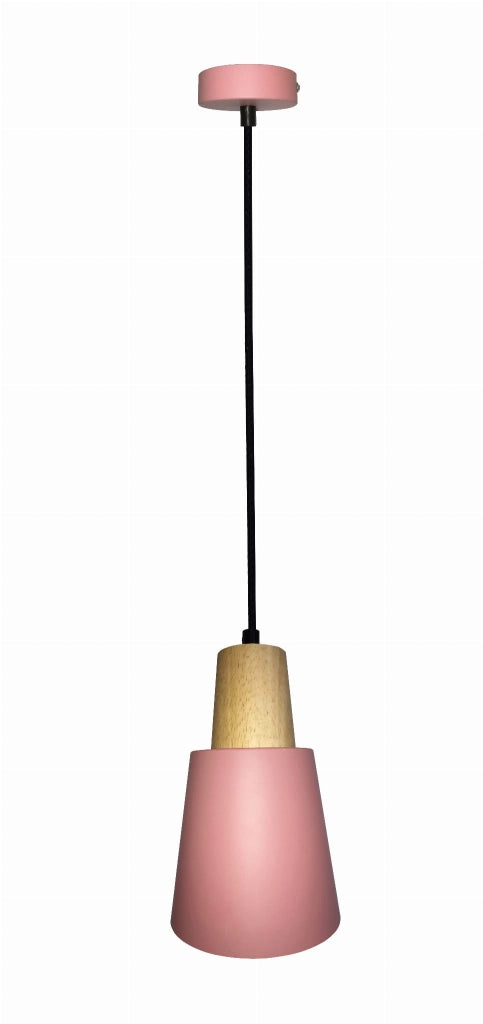 Lampada a sospensione Candellux Faro E27 rosa legno 17cm