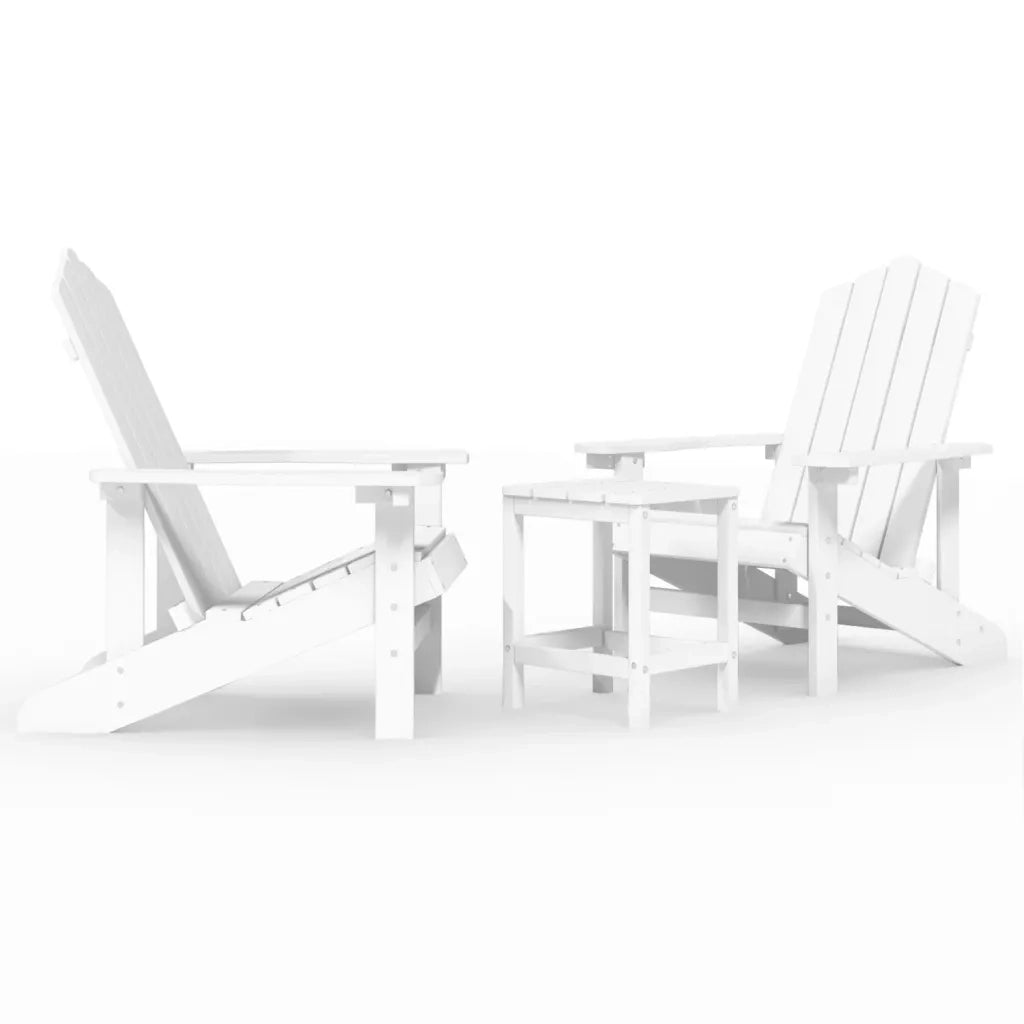 Sedie da Giardino con Tavolo Adirondack in HDPE Bianco cod mxl 6758