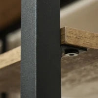 Scrivania Doppia con Scaffali e Mensola per Monitor in Stile Industriale, Scrivania con Libreria Salvaspazio per Ufficio e Studio in Metallo e MDF, 200x53x100cm, Nero Marrone