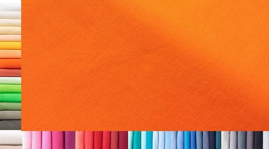Tessuto XXL per metro | Doppio: 75 cm largo | Singolo: 150 cm largo | Colore: 08 Arancione | 0,75 m lungo | 96% cotone, 4% elastan | Jersey | 1buy3 | Prezzo base per metro quadrato: € 11,10