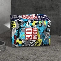 Plyo Box 3 Altezze Jumping Box Antiscivolo per Casa e Palestra, 76x61x51cm, Multicolore