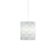 Sospensione Moderna Prisma Polilux ® Bianco E Metallo Cromo 1 Luce E27 D27Cm