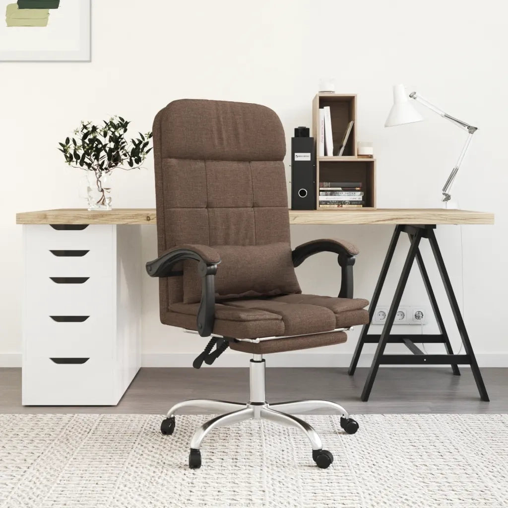 Sedia da Ufficio Massaggio Reclinabile Marrone in Tessuto cod mxl 24886
