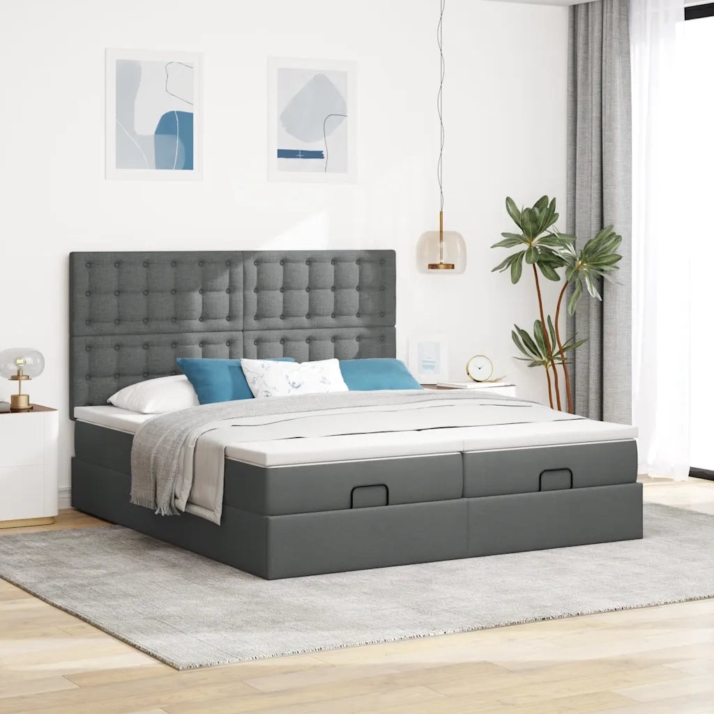 Struttura Letto Pouf con Materassi 160x200 cm in Tessuto 3314577