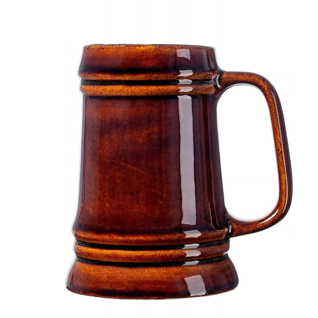 Set di 4 boccali da birra KADAX da 500 ml (0,5 l) in gres con manico, ideali come regalo.