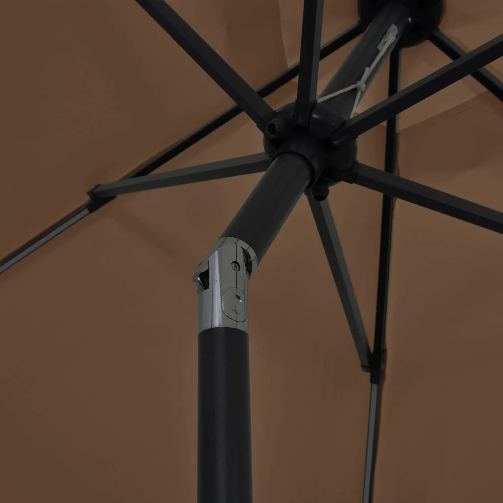 Ombrellone con LED e palo in alluminio 300 cm tortora 02_0008087