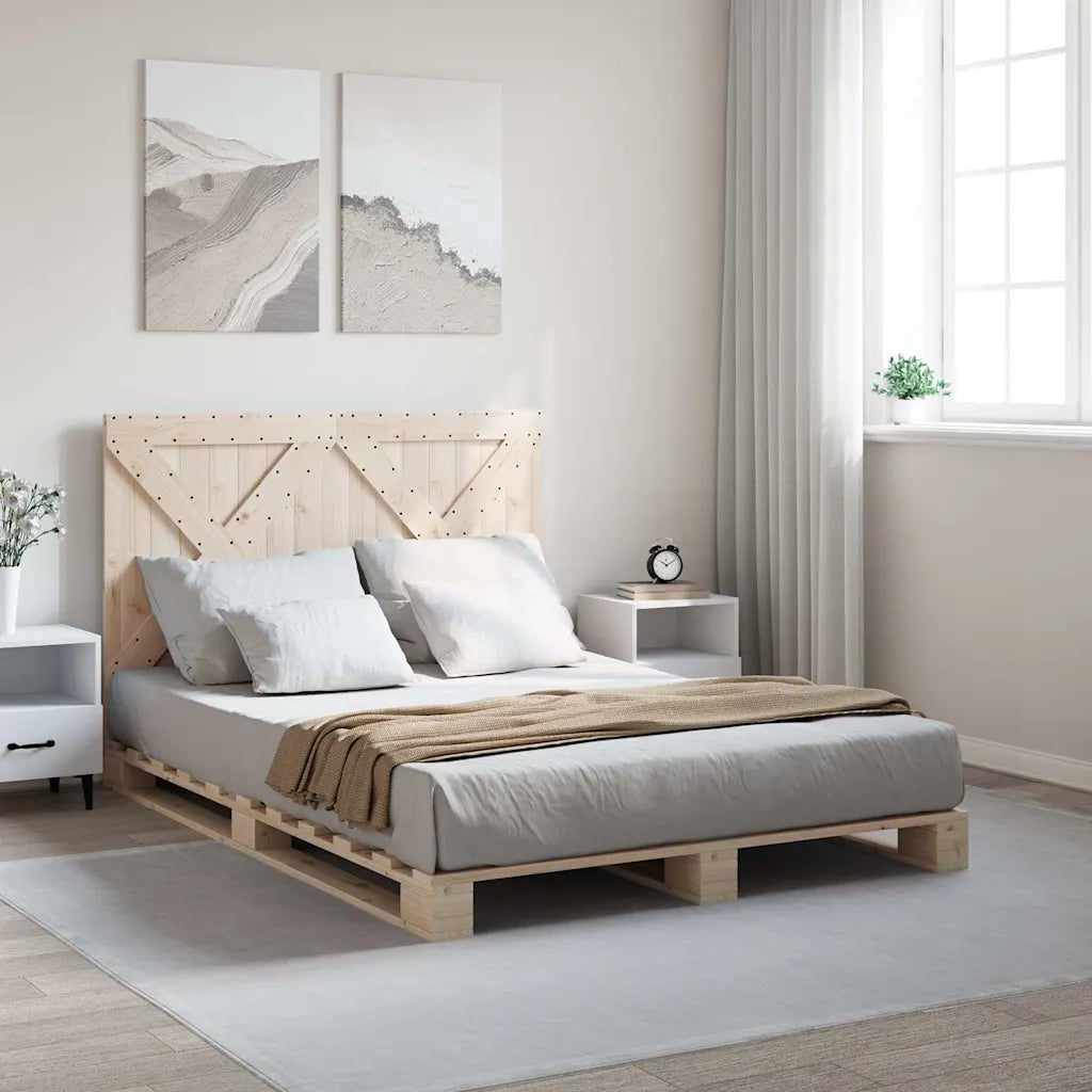 Giroletto con Testiera-Struttura Letto con testiera 140x200 cm in Legno Massello di Pino 544947