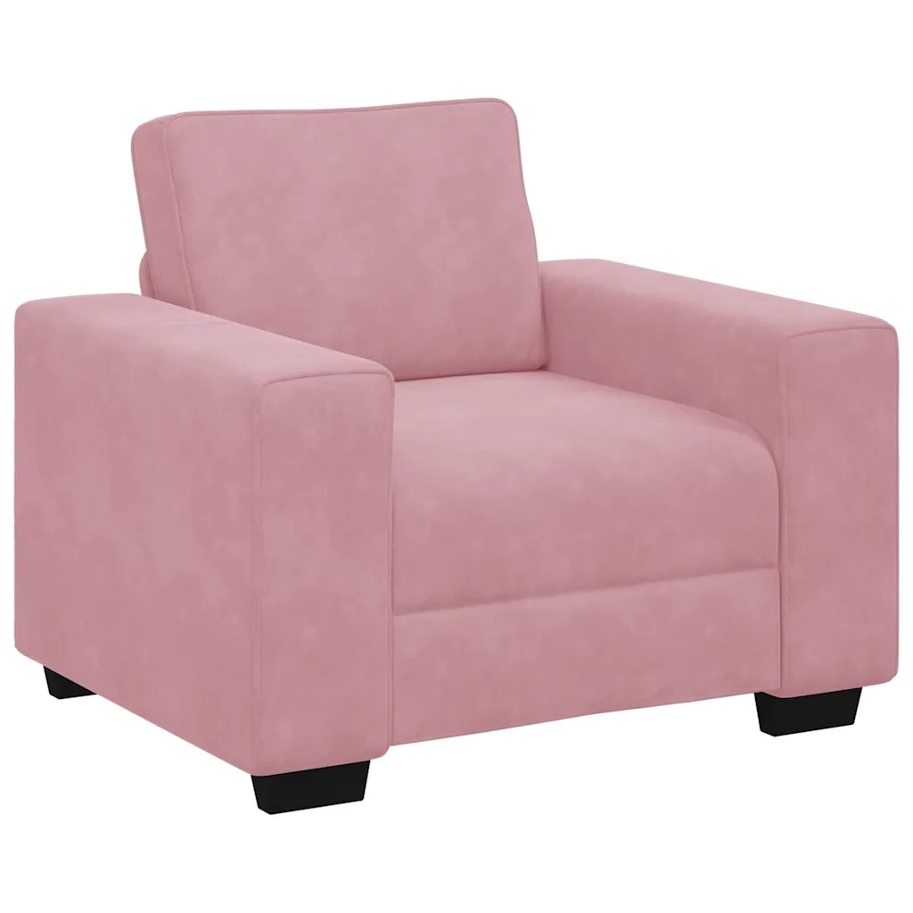 Set di Divani 3 pz con Cuscini rosa in Velluto