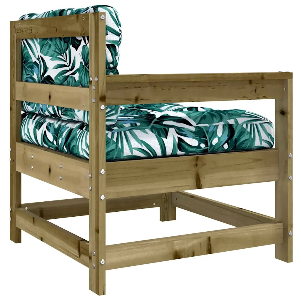Sedie da Giardino con Cuscini 2 pz-Sedia da esterno in Legno Impregnato di Pino