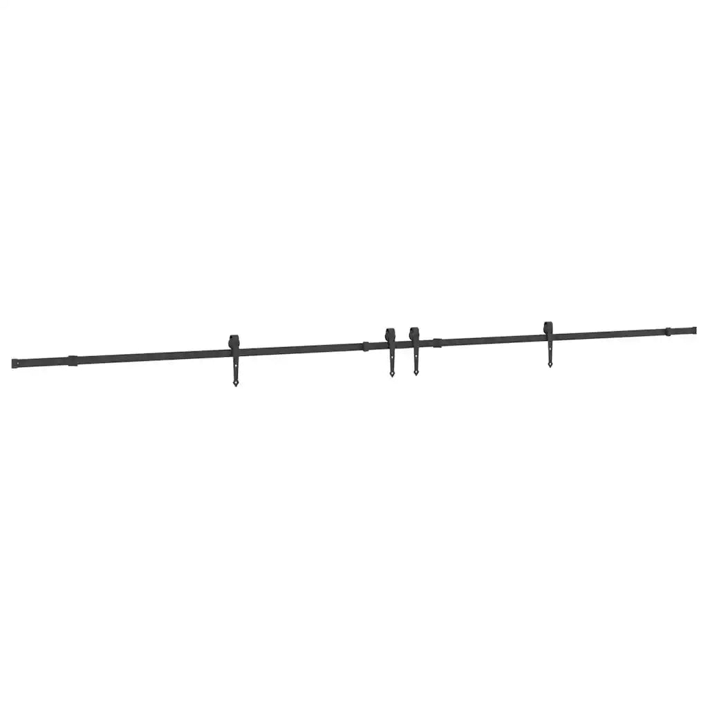 Kit di Binari per Porte Scorrevoli 427 cm Acciaio Nero