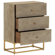 vidaXL Cassettiera 55x30x76 cm in Legno Massello di Mango e Ferro