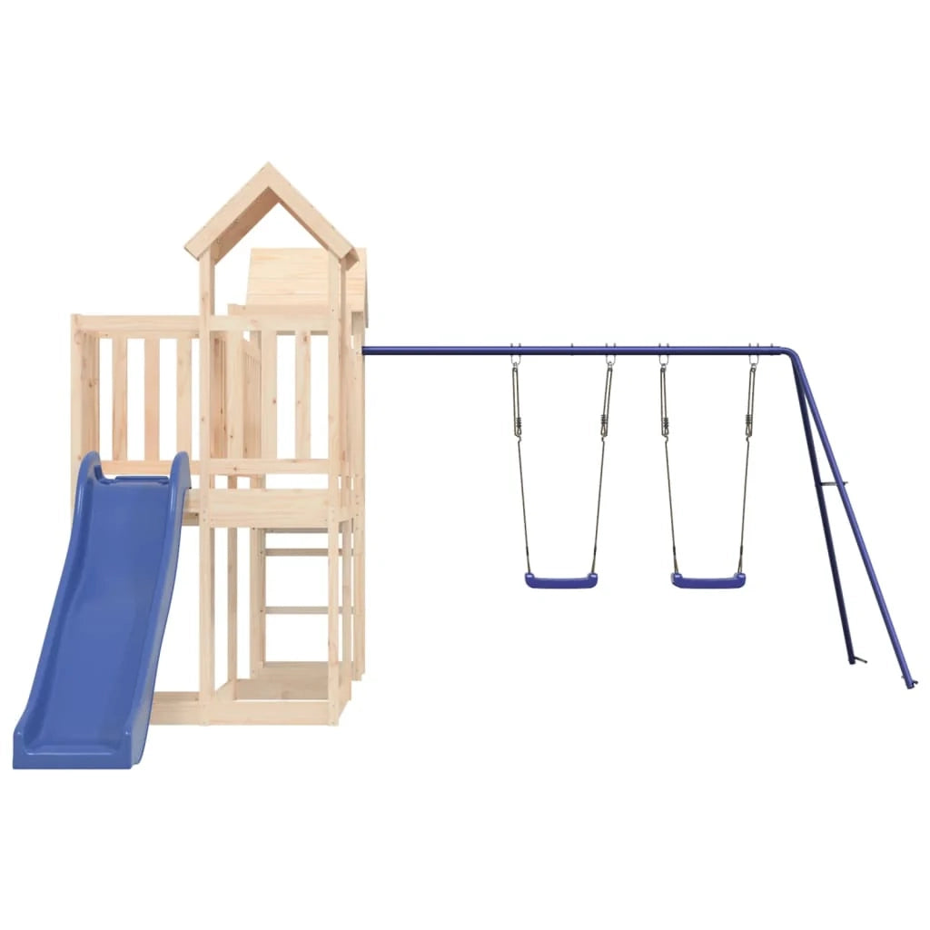 Altalene per parco giochi all'aperto scivolo altalene robuste giochi da giardino 357 x 524 x 214 cm legno di pino massiccio 02_0004899