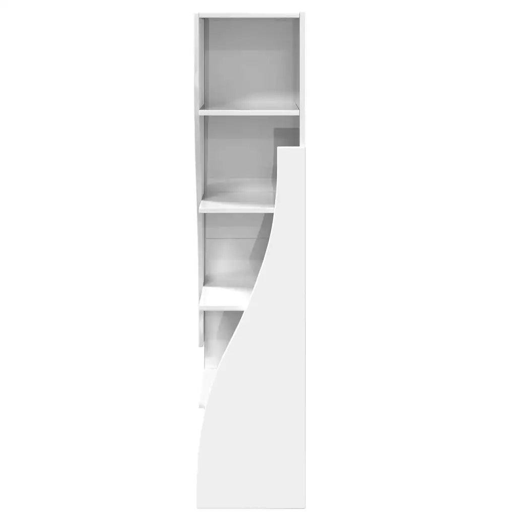 Mobile angolare Bianco Lucido 32x32x140cm Legno multistrato