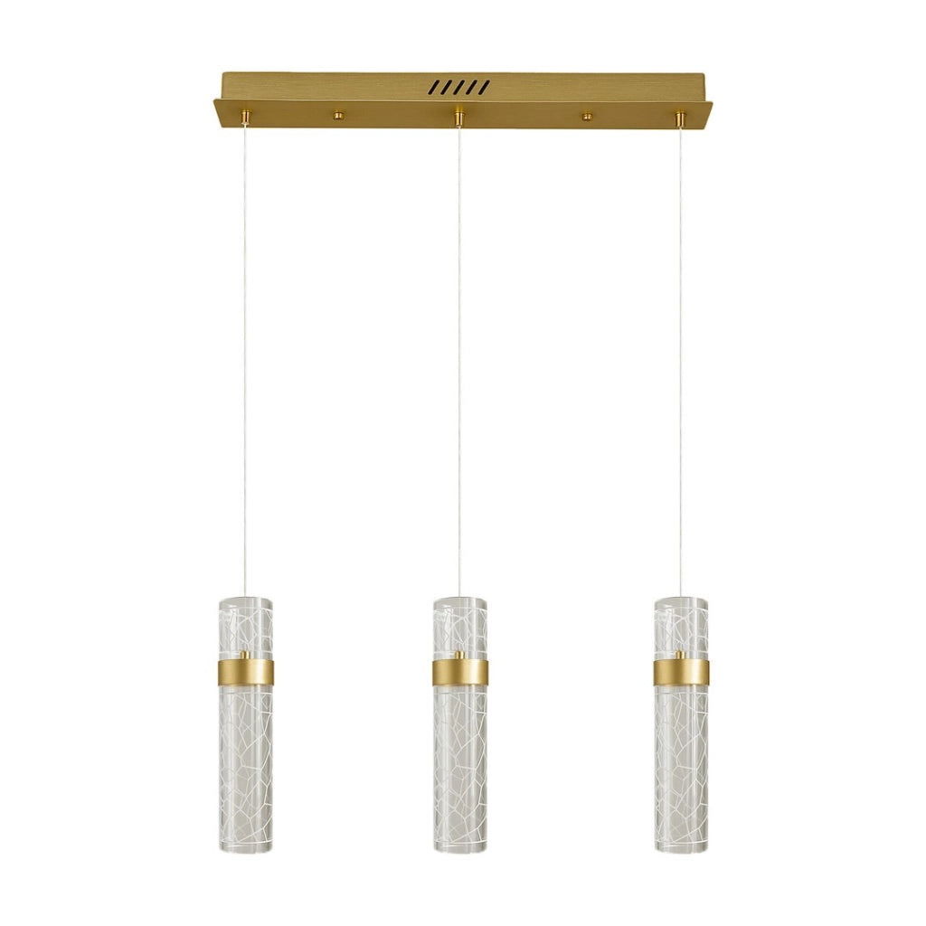 Lampada a sospensione LAGOS oro 60 cm tubi LED 24W