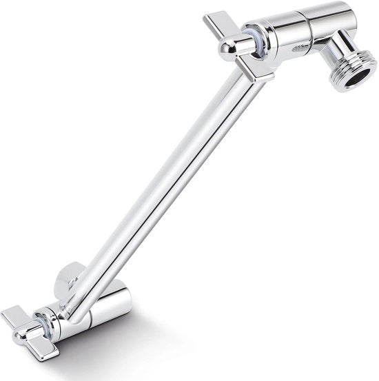 Estensore per doccia 25,4 cm regolabile - Douchekop estensore - Inox - Installazione senza strumenti - Finitura cromata - Regolabile 360° - Douchearm estensibile