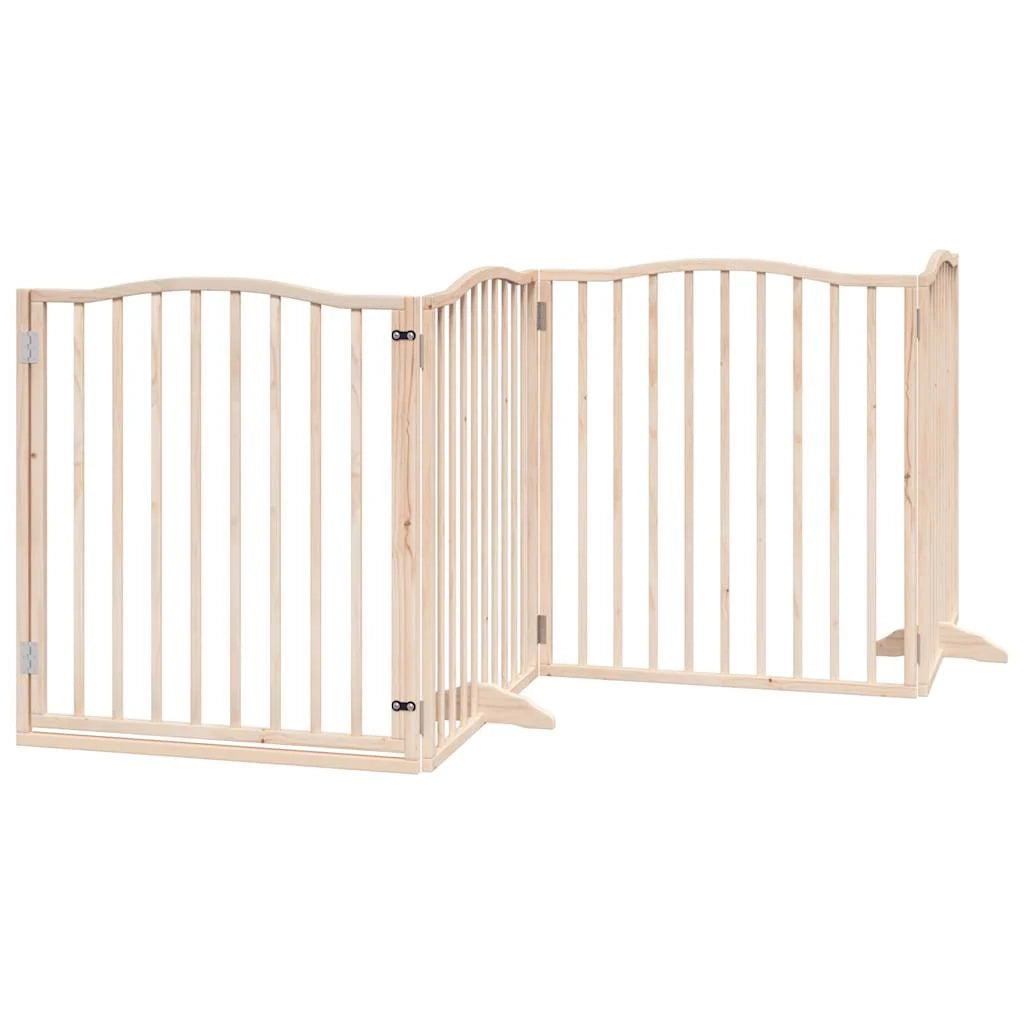 Cancelletto di sicurezza per cani porta pieghevole 8 pannelli legno di pioppo marrone 02_0023240