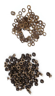 Occhiali in metallo 100 pezzi - Slittini - Viti - Per tessuto/abito - Messing di alta qualità - 6 mm - Occhiature