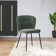 Set 4 Sedia con schienale avvolgente tessuto verde Klontar