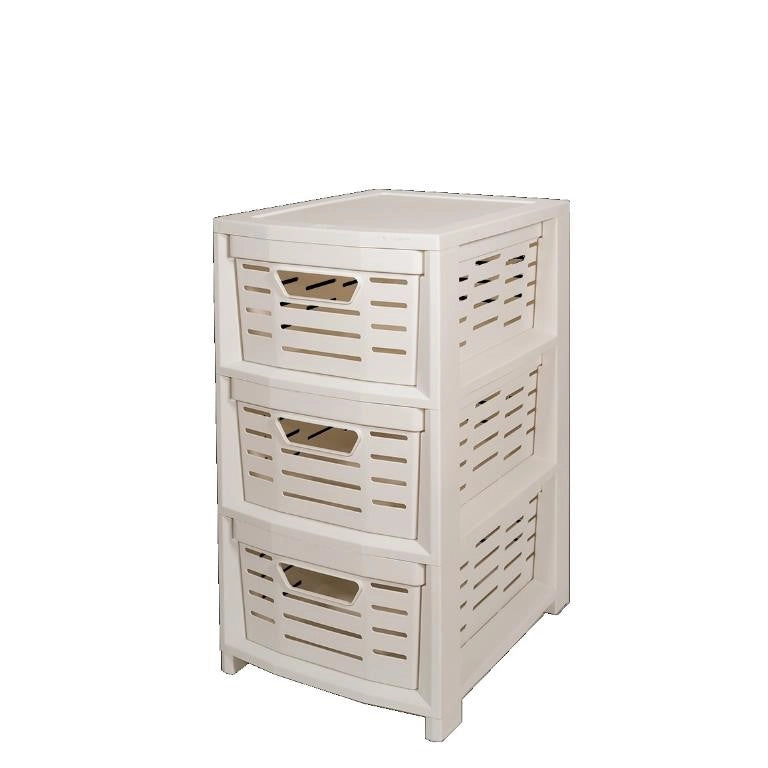Cassettiera Multiuso in Plastica Uniko 3 Cassetti Bianco 36,5 × 28,5 × 51,5 cm