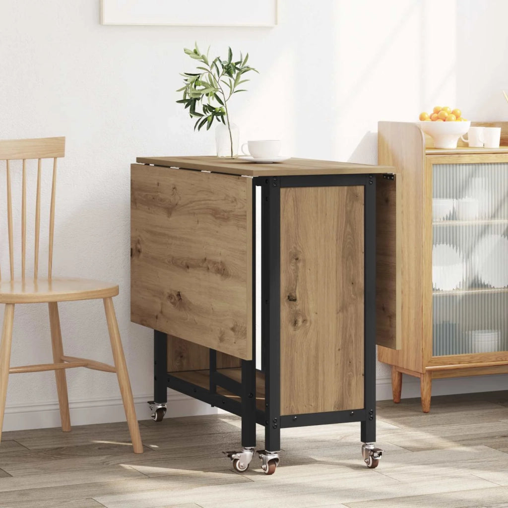 Tavolo da pranzo pieghevole con ruote 130 x 80 x 76,5 cm