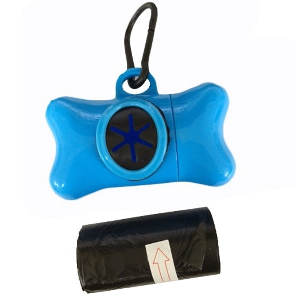 Trade Shop - Dispenser Porta Sacchetti Igienici Rifiuti Feci Forma Osso Per Cane Gatto Bisogni Rotolo Bustine Buste -