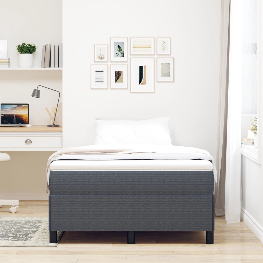Struttura Letto Grigio Scuro 120x190 cm in Tessuto Corduroy