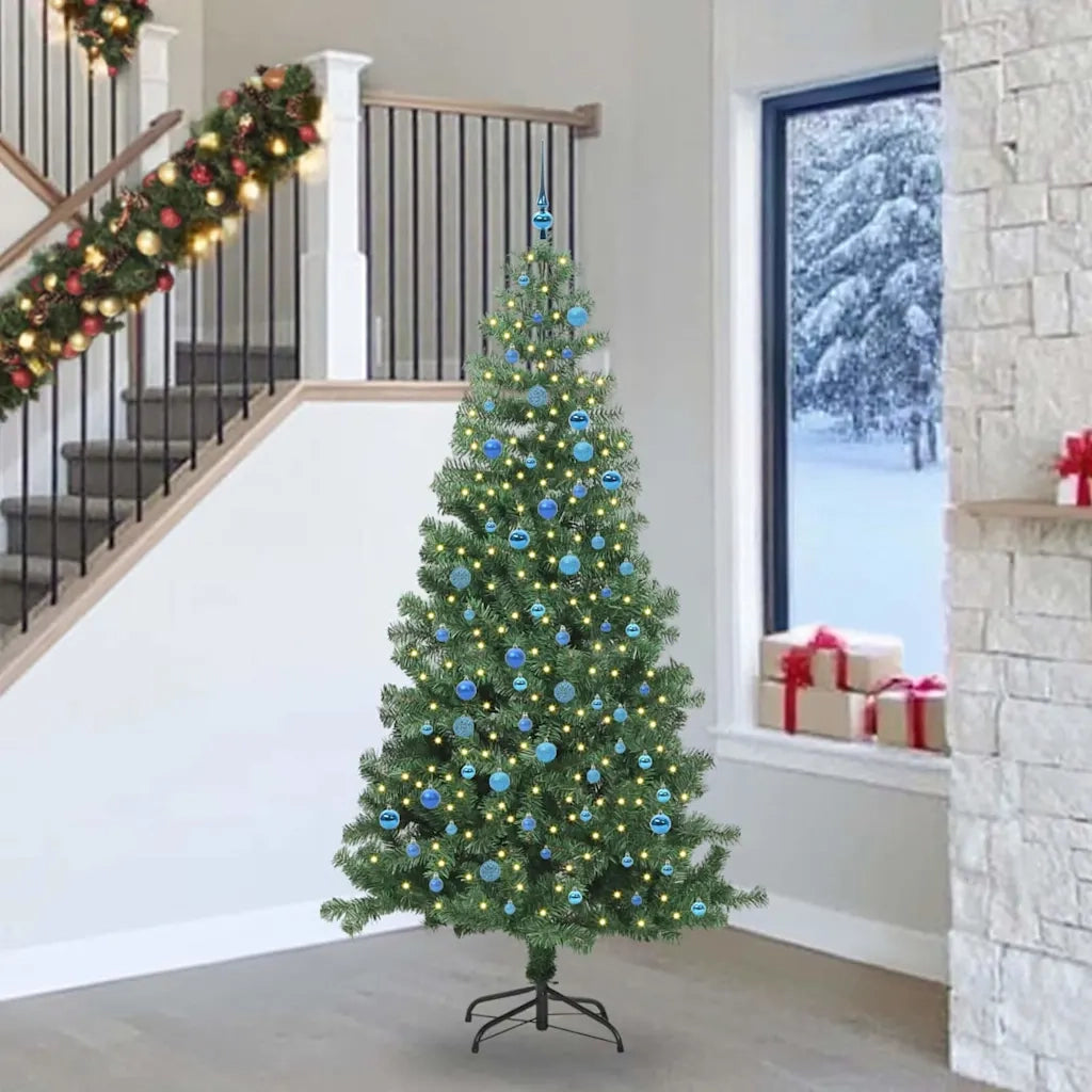 Albero di Natale | Decorazioni natalizie con 300 LED con supporto Verde 240 cm PVC