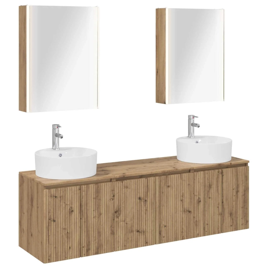 Set di Armadi da Bagno 5 pcs Rovere Artigianale 3406454
