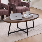 Tavolino ovale moderno e minimalista - Xylo - Struttura in metallo