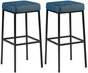 Set 2 sgabelli bar Montreal in tessuto - Alt 80 blu,nero