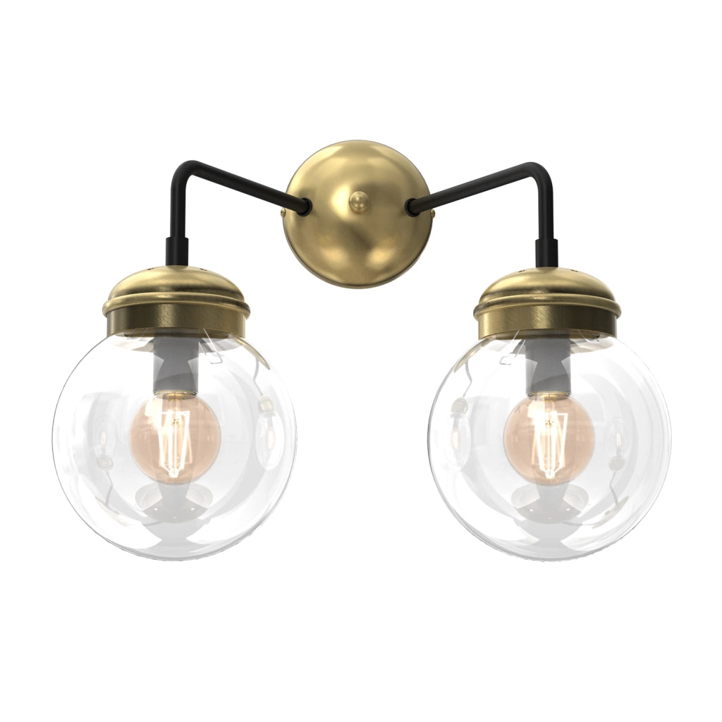 Applique Hydro loft oro 2 sfere vetro 2xE14 Luminex