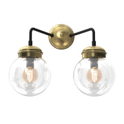 Applique Hydro loft oro 2 sfere vetro 2xE14 Luminex
