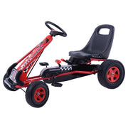 Go Kart per bambini a pedali regolabile Go kart con sedile in PP 98x59x61cm Rosso-Go Kart