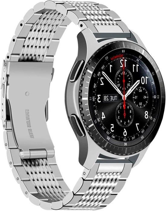 Orologio in acciaio inossidabile - cinturino di ricambio per smartwatch - cinturino metallico con chiusura - 22 mm di larghezza - colore argento