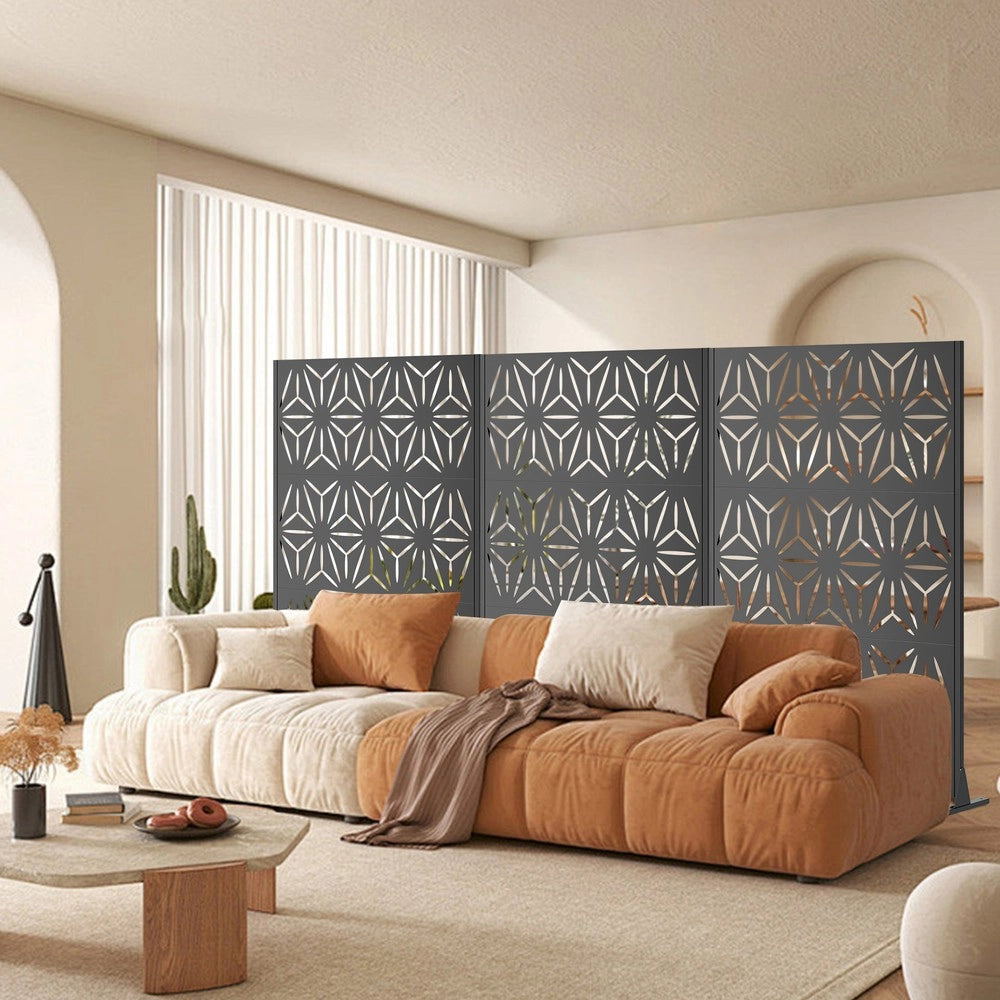 Pannello Privacy da Giardino in Metallo ¨C Xylo ¨C 183x116 cm, Balcone, Terrazza
