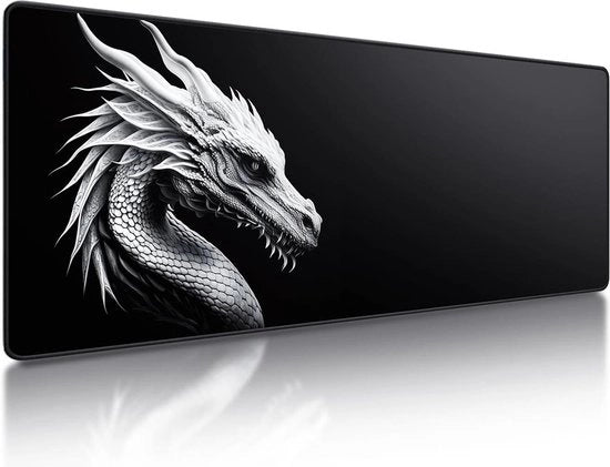 Tappetino da Giocatore XXL 800 x 300 x 3 mm Bordo Ricurvo - Tappetino da Giocatore per Gamer Ufficio e Casa (Nero)