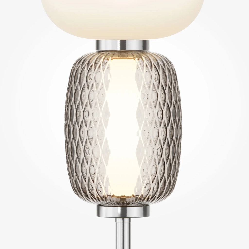 Maytoni Lampada da tavolo moderna Pattern 1 luce LED integrato cromo metallo vetro
