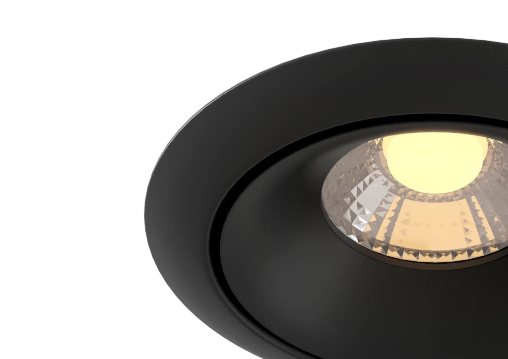 Maytoni Lampada da incasso moderna Yin 1 luce LED integrato nero metallo