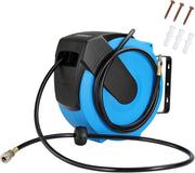 Avvolgitubo ad Aria Compressa Tubo 20m Attacco 1/4' Supporto a Parete Rotante 180° Bobina