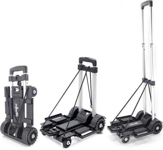 Carrello con 4 ruote - Pieghevole e trasportabile - Argento