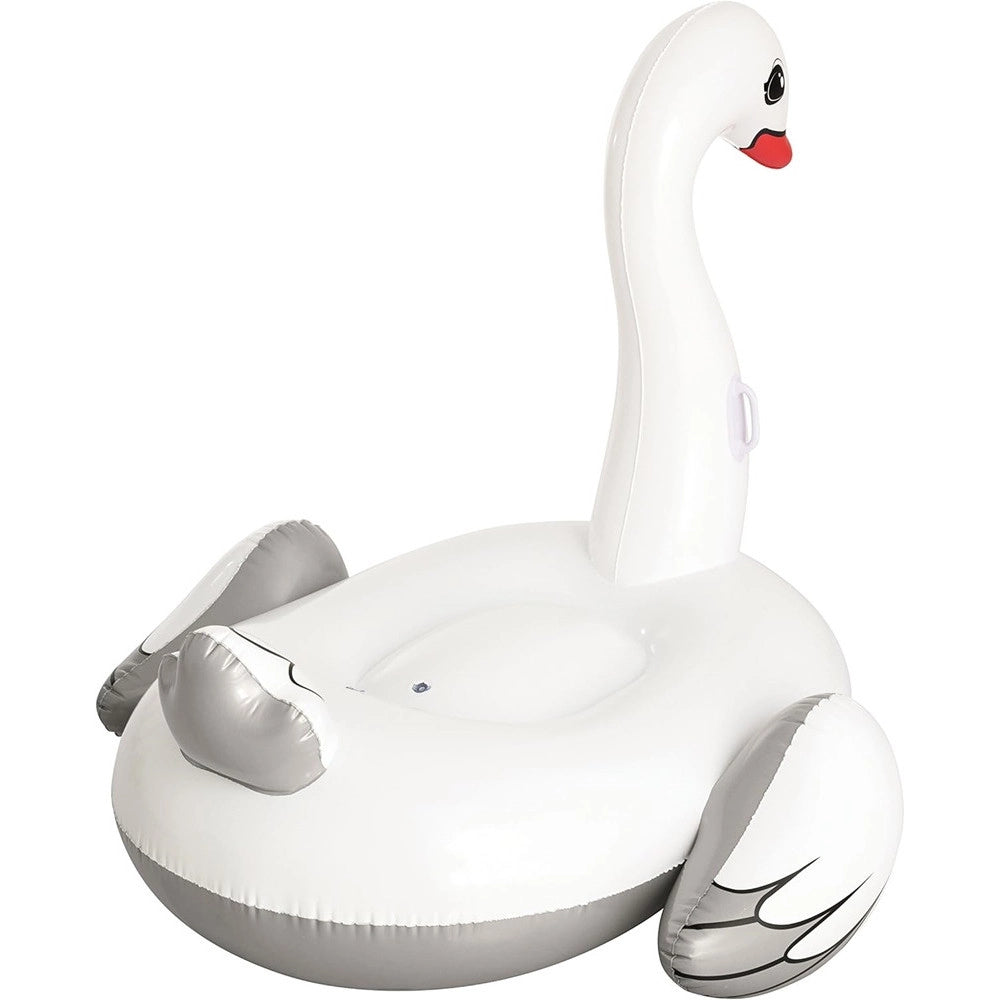 Trade Shop - Cigno Gonfiabile Cavalcabile Gigante 196x174cm Materassino Con Maniglie Piscina 016104 -