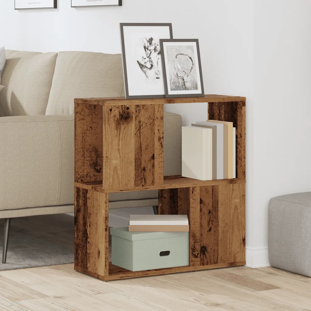 Libreria-Scaffale per Libri-Mobile di Stoccaggio Legno Antico 60x24x63 cm in Legno Multistrato