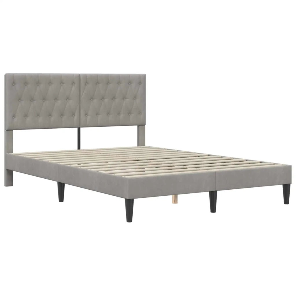 Struttura letto con materasso Grigio chiaro 140 x 190 cm 3415048