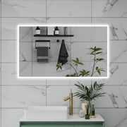 AICA Specchio da bagno  100 x 60 cm, dimmerabile, Funzione Memoria, antiappannamento, 3 colori