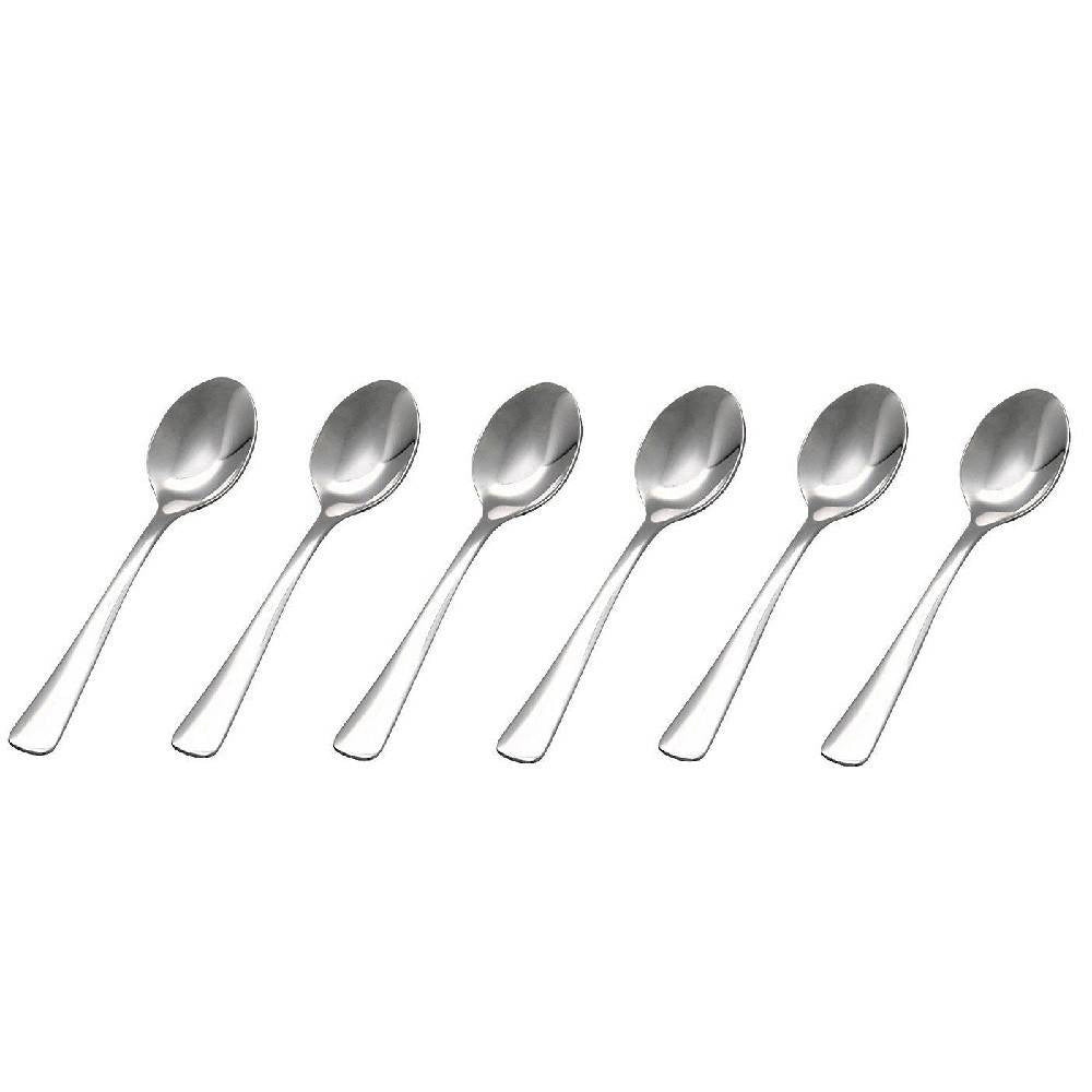 Trade Shop - Set 6 Pezzi Servizio Cucchiaini Da Te Caffè Gelato Zucchero Posate In Acciaio -